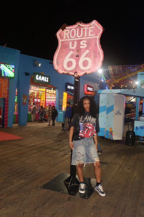 Glamour "Born to Die" Vintage Acid Wash Tee